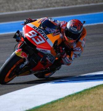 Marc Márquez pilotando la Honda en el Gran Premio de España de MotoGP