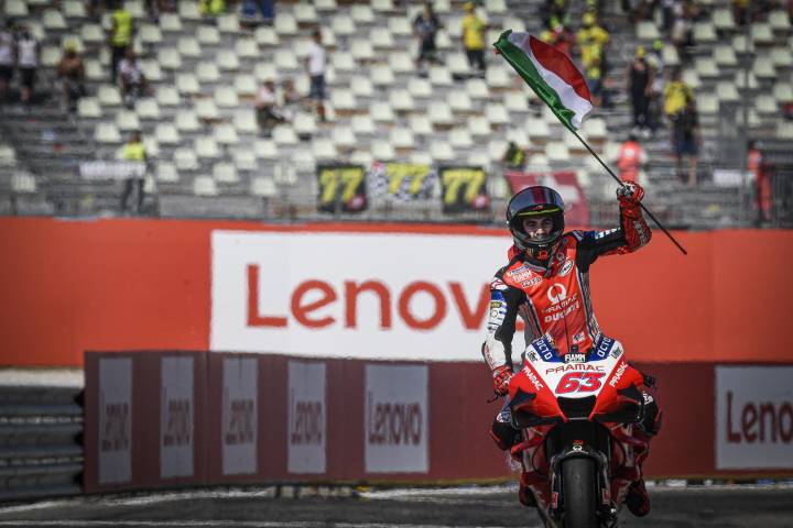 Pecco Bagnaia tras quedar segundo en Misano