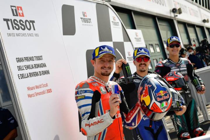 Maverick Viñales, Jack Miller y Fabio Quartararo saldrán desde la primera fila de la parrilla de salida de MotoGP