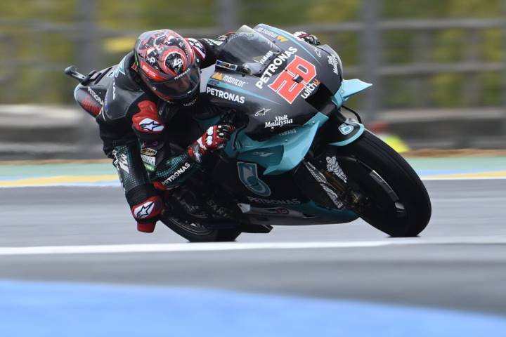 Fabio Quartararo durante la sesión de entrenamientos del Gran Premio de Francia de MotoGP