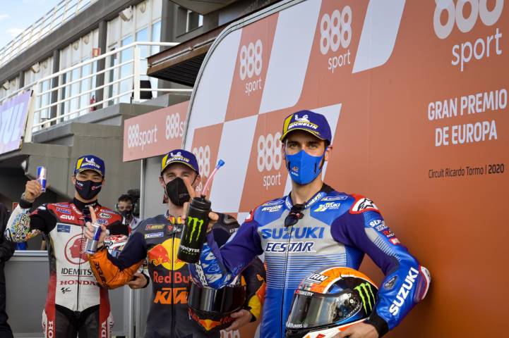 Espargaró, Rins y Nakagami partirán desde la primera fila de la parrilla de salida