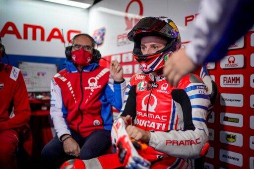 Jack Miller en el box del Pramac Ducati