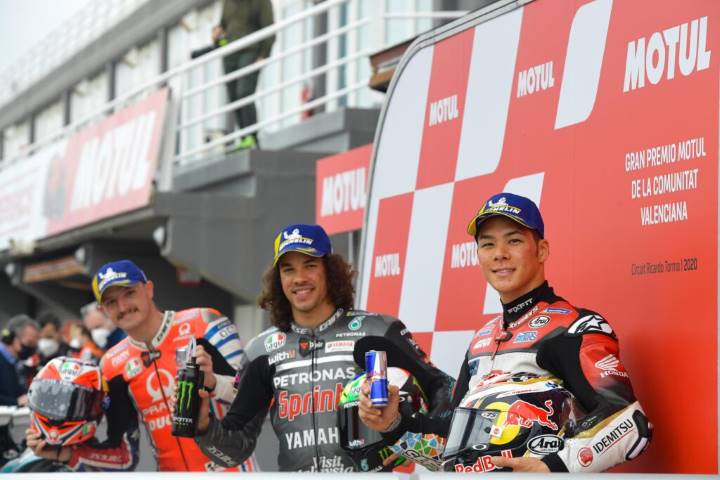 Franco Morbidelli, Jack Miller y Takaaki Nakagami partirán mañana desde la pole