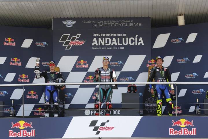 Viñales, Quartararo y Rossi en Jerez