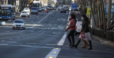 Balizas led instaladas en el carril bus