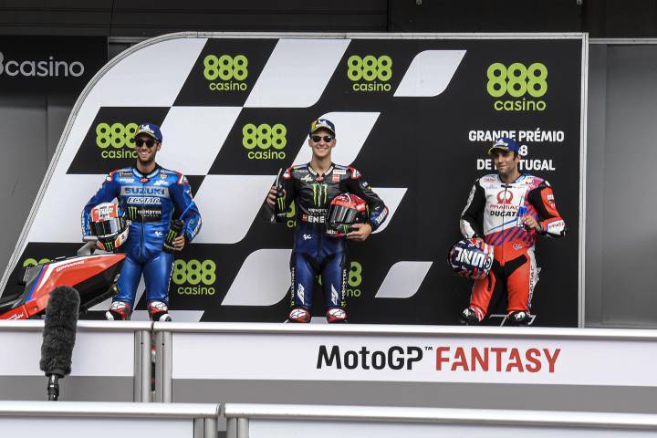 Fabio Quartararo, Johann Zarco y Álex Rins