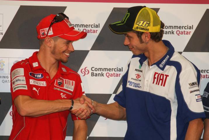 Casey Stoner Valentino Rossi MotoGP Misano