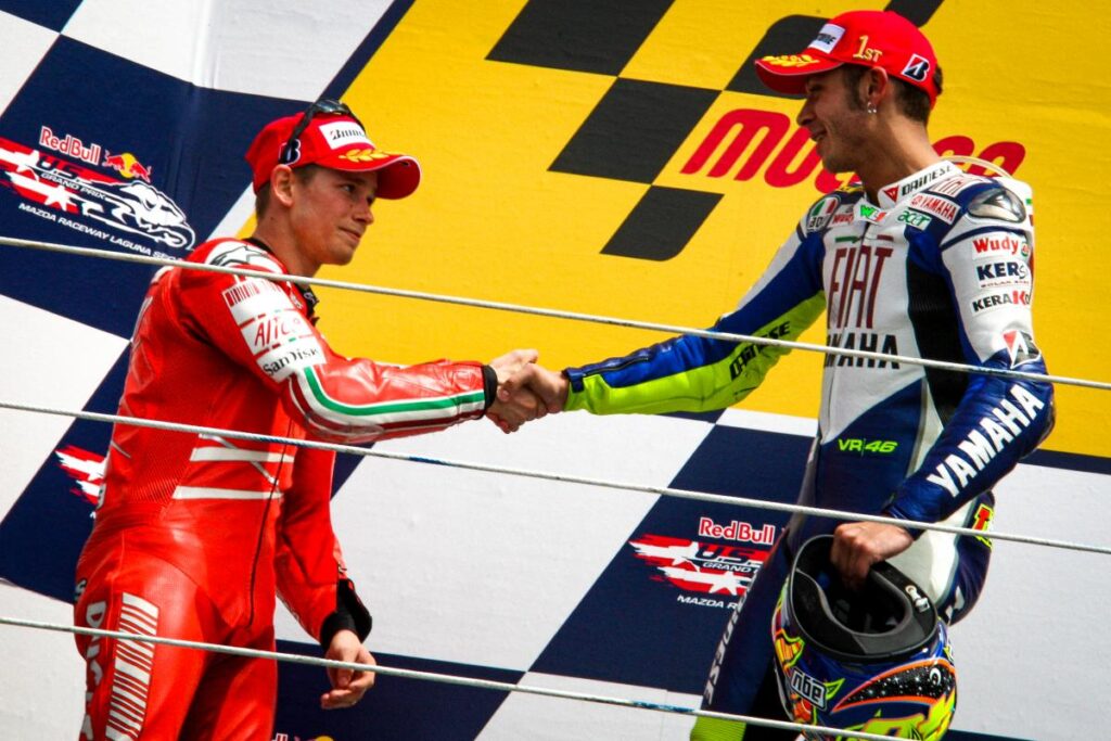 Valentino Rossi y Casey Stoner, Laguna Seca 2008