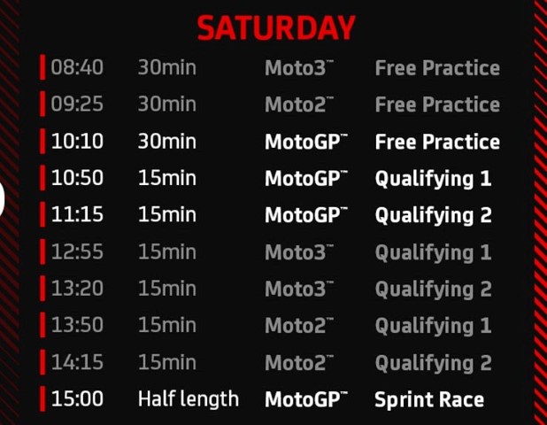 MotoGP carrera al sprint horarios